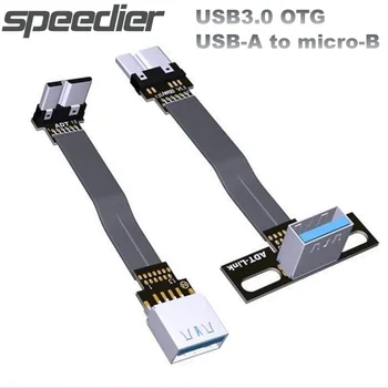 ADT USB3.0 OTG USB-A Micro-B Плоский ленточный Удлинитель На Полной скорости FPV USB3.0 Тип A Micro-B OTG Кабель для передачи данных Адаптер сигнала Отверстие для винта