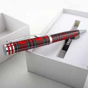 Шариковая ручка с рисунком красной линии, роскошная деловая металлическая подарочная ручка для подписи