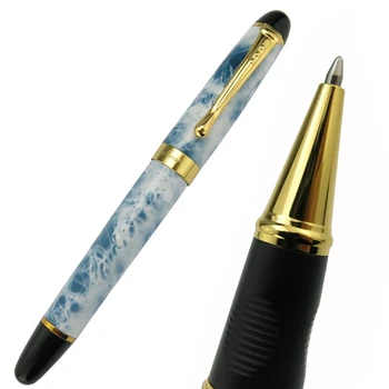 Jinhao X450 Металлический Синий Мраморный Бочонок С золотой отделкой, Шариковая ручка Многоразового использования, Профессиональные Канцелярские принадлежности Для письма
