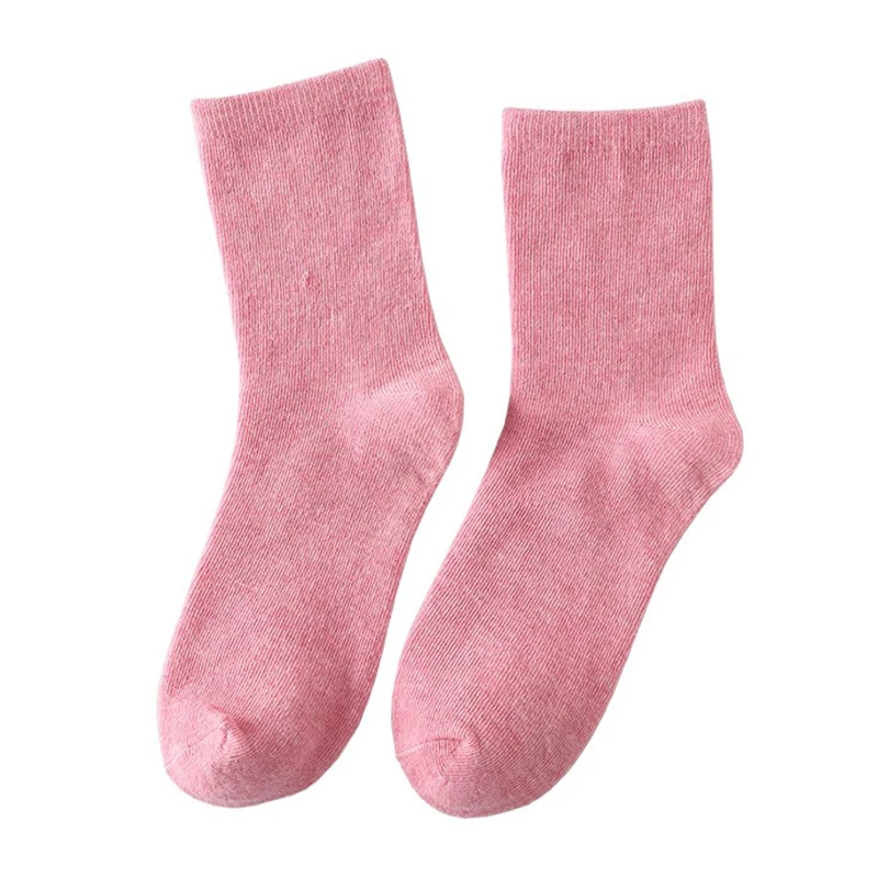 5 пар носков ярких цветов Высокого качества, Милые однотонные удобные Хлопчатобумажные носки средней длины, Женские, для девочек, Модные, осень-зима, повседневные . ' - ' . 5