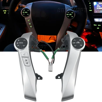 Серебряные Кнопки телефона на рулевом колесе, Кнопка управления переключателем инструмента Для Toyota Prius 30 XW30 2009-2015 Prius C Aqua 2014