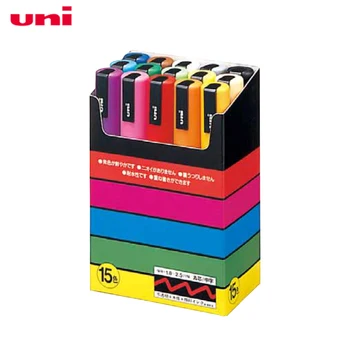 Маркерная ручка UNI POSCA PC-5M Paint Pen POP Рекламный плакат, граффити, ручка для заметок, Ручная роспись, товары для рукоделия, Набор из 15 цветов