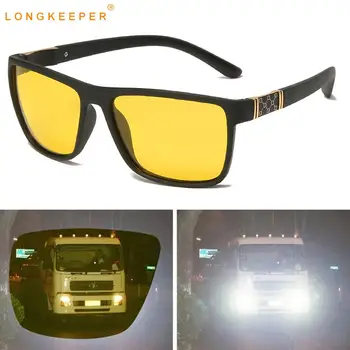 LongKeeper, Классические Поляризованные очки ночного видения, Мужские Солнцезащитные очки с желтыми линзами TR90, Мужские Антибликовые очки для вождения автомобиля Gafas De
