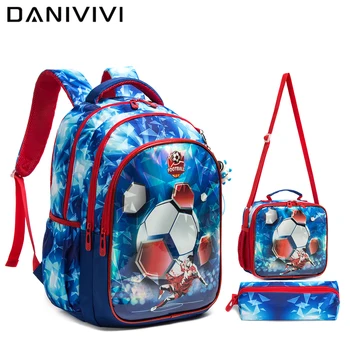 Школьная сумка, рюкзак для детей, Рюкзаки для школы, подростков, мальчиков, школьные принадлежности с футбольным рисунком, Рюкзак для малышей, школьные сумки