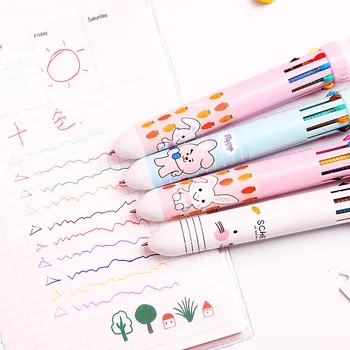 Шариковая ручка с милым кроликом 10шт, Креативные цвета сказок от Bullet, канцелярские принадлежности для студентов