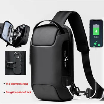 Мужская Водонепроницаемая Оксфордская сумка через плечо с USB, противоугонный плечевой ремень, Многофункциональная короткая дорожная сумка-мессенджер, нагрудная сумка для мужчин