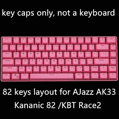 82 Клавиши/упаковка Колпачки для клавиш механической клавиатуры с подсветкой PBT для AJazz Ak33 Kananic 82/KBT Race2 82 layout key cap розовый . ' - ' . 0
