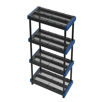 4-уровневый пластиковый стеллаж для хранения с блокировкой 20 