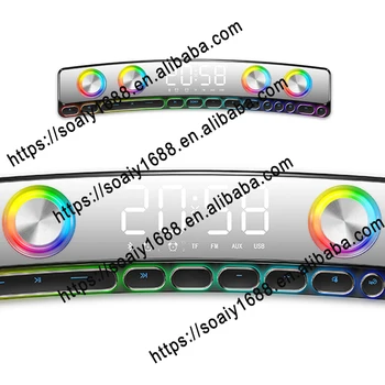 SOAIY SH39 loa enceint bleutoth часы USB AUX TF ПК компьютерная звуковая панель игровая звуковая панель беспроводной RGB игровой динамик