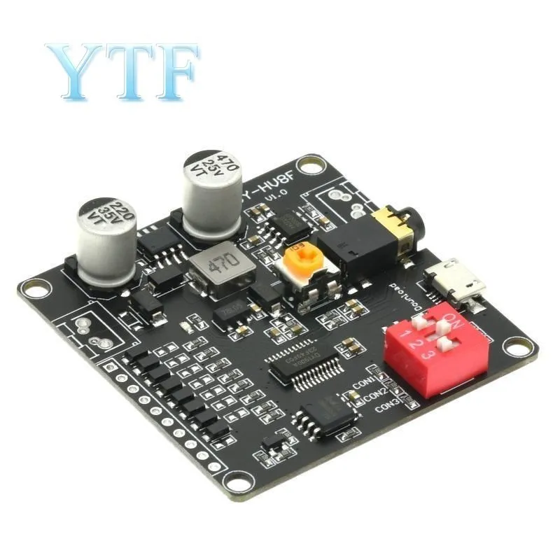 DY-HV8F 12 В/24 В, Блок питания 10 Вт/20 Вт, Модуль воспроизведения голоса, поддерживающий карту Micro SD, Музыкальный MP3-плеер для Arduino . ' - ' . 0