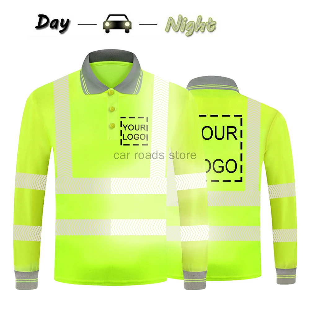 Man hivis отражает безопасность бега, отражает рубашку, 1 шт. защитную зеленую рубашку с длинным рукавом для мотоцикла . ' - ' . 3