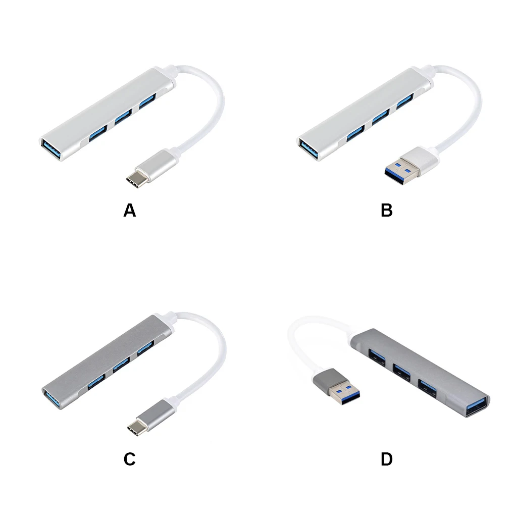 USB-концентратор 4 в 1, 4 Порта, Разветвитель, Адаптер, док-станция, Зарядное устройство, Расширитель . ' - ' . 0