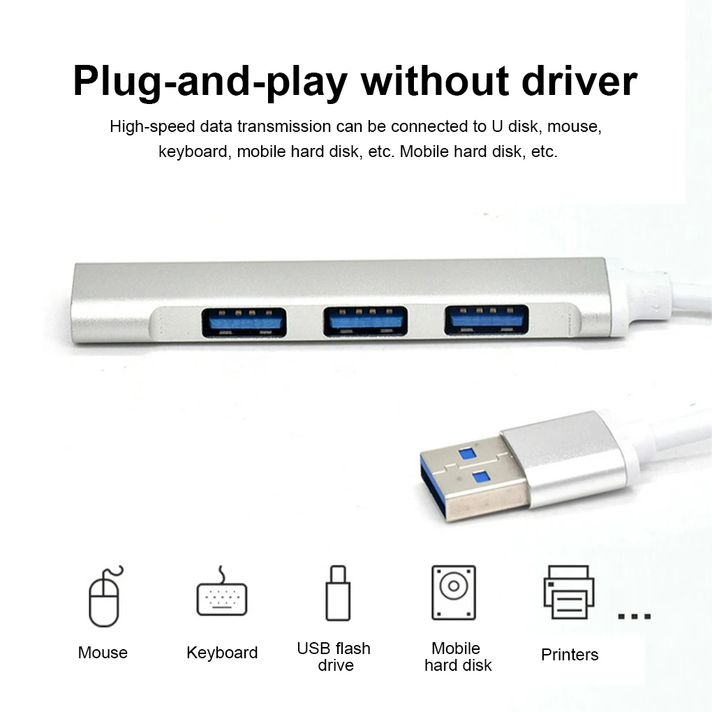 USB-концентратор 4 в 1, 4 Порта, Разветвитель, Адаптер, док-станция, Зарядное устройство, Расширитель . ' - ' . 1