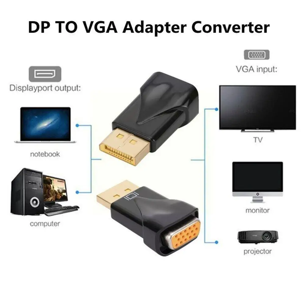 Адаптер DP To VGA HD Конвертер DisplayPort в VGA Требуется подключение DP с разрешением 1080P К Нет DisplayPort VGA Питание HD-дисплея Play N2R4 . ' - ' . 2
