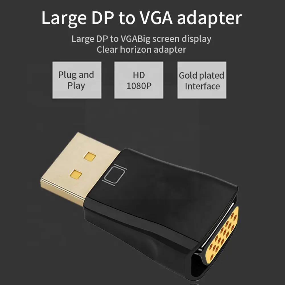 Адаптер DP To VGA HD Конвертер DisplayPort в VGA Требуется подключение DP с разрешением 1080P К Нет DisplayPort VGA Питание HD-дисплея Play N2R4 . ' - ' . 4