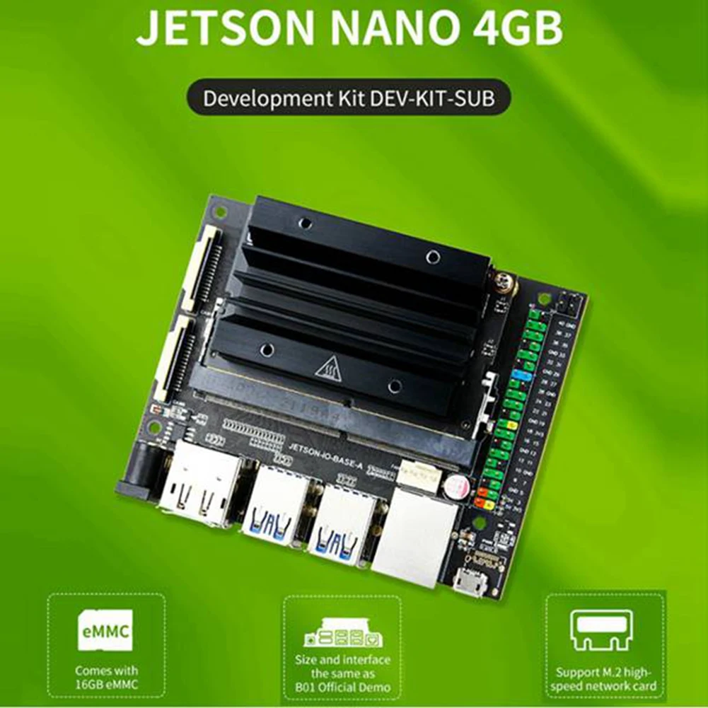 Для Jetson Nano 4GB Developer Kit Intelligence Development Expansion Kit с модулем Jetson Nano + Акриловый чехол US Plug . ' - ' . 5
