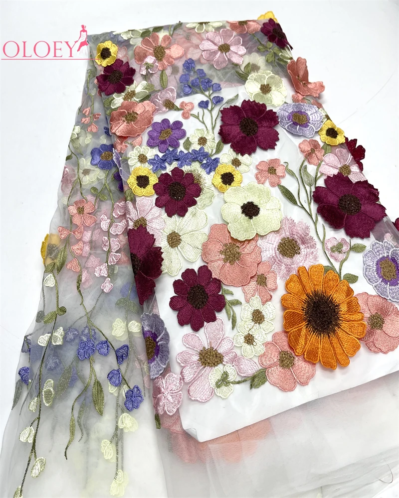 Новейшее высококачественное элегантное классическое вышитое кружево Африканская французская сетчатая кружевная ткань для свадебного платья . ' - ' . 1
