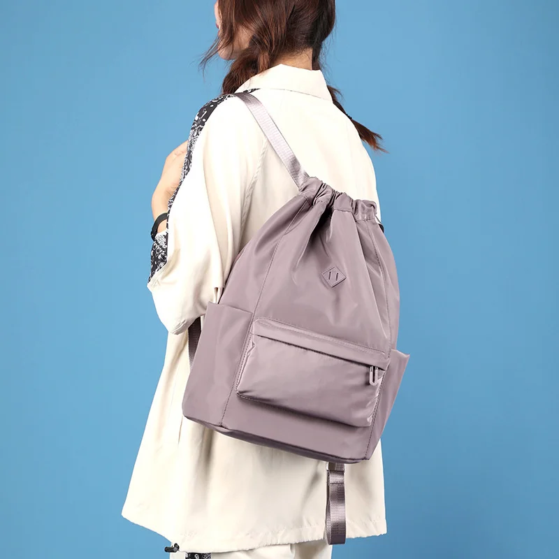 Портативный женский рюкзак на шнурке, легкий рюкзак для путешествий для девочек, Водонепроницаемая нейлоновая сумка для покупок, Спортивная походная сумка для плавания . ' - ' . 5