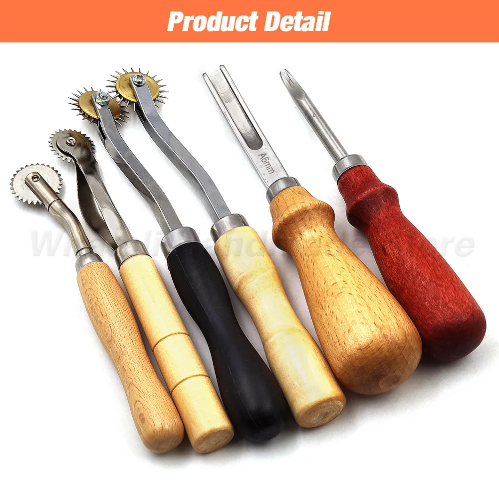 Профессиональный набор инструментов для ручного шитья, кожевенное ремесло, Седло, Канавка, Удар, Резьба, рабочие наборы, инструмент для DIY, кожаный аксессуар . ' - ' . 5